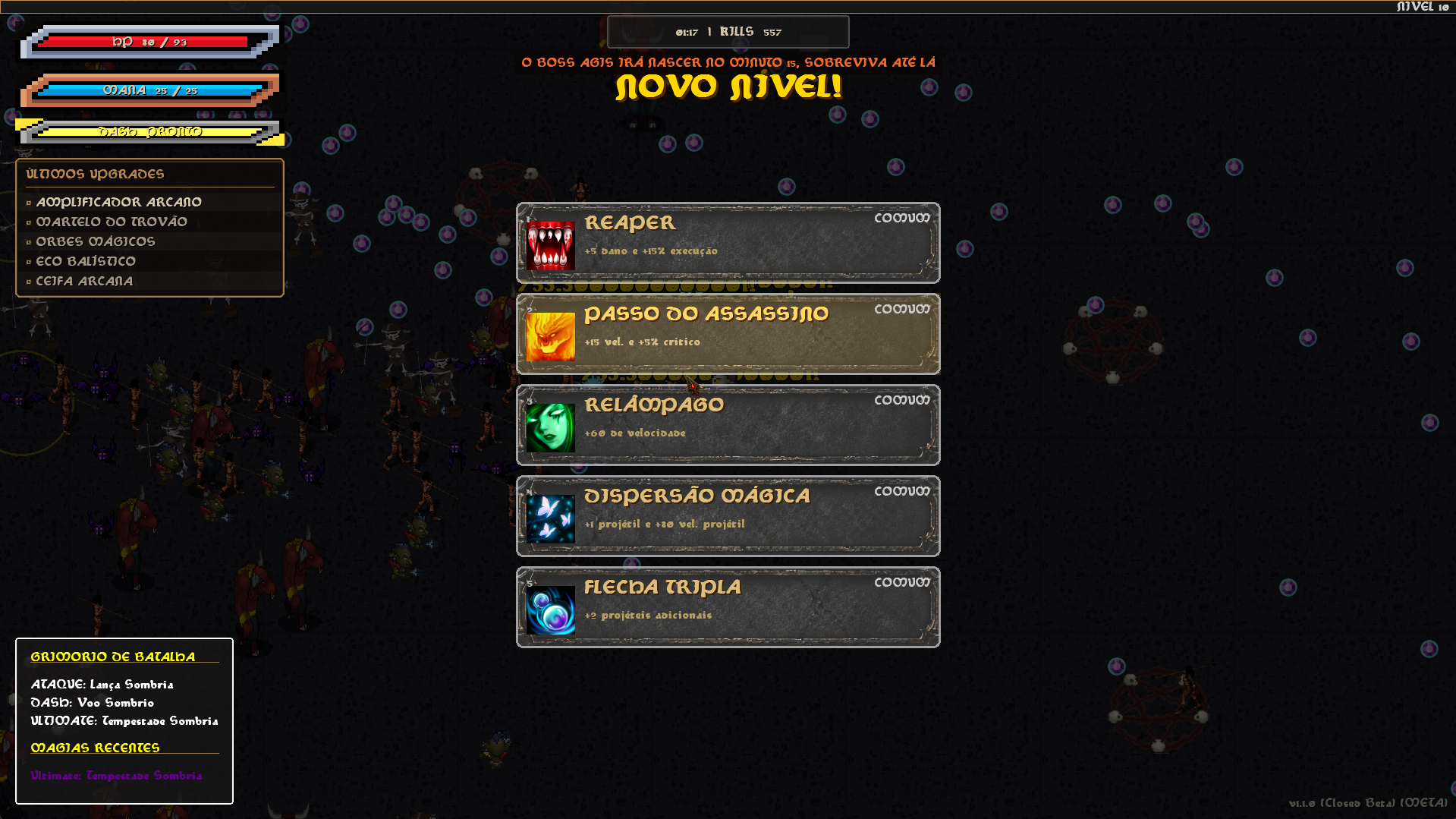 Progressão durante a run